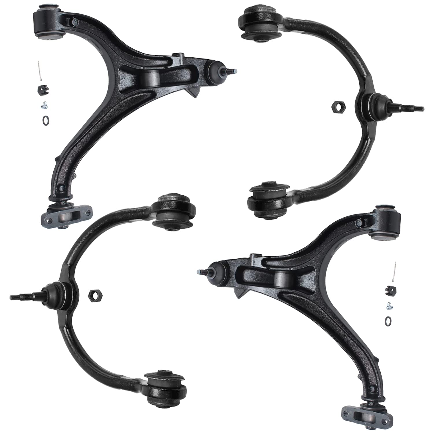 Detroit Axle - 4pc Front End Control Arms for Jeep 05-10 Commander Grand Cherokee, 4 Lower & Upper Control Arms w/Ball Joint 200