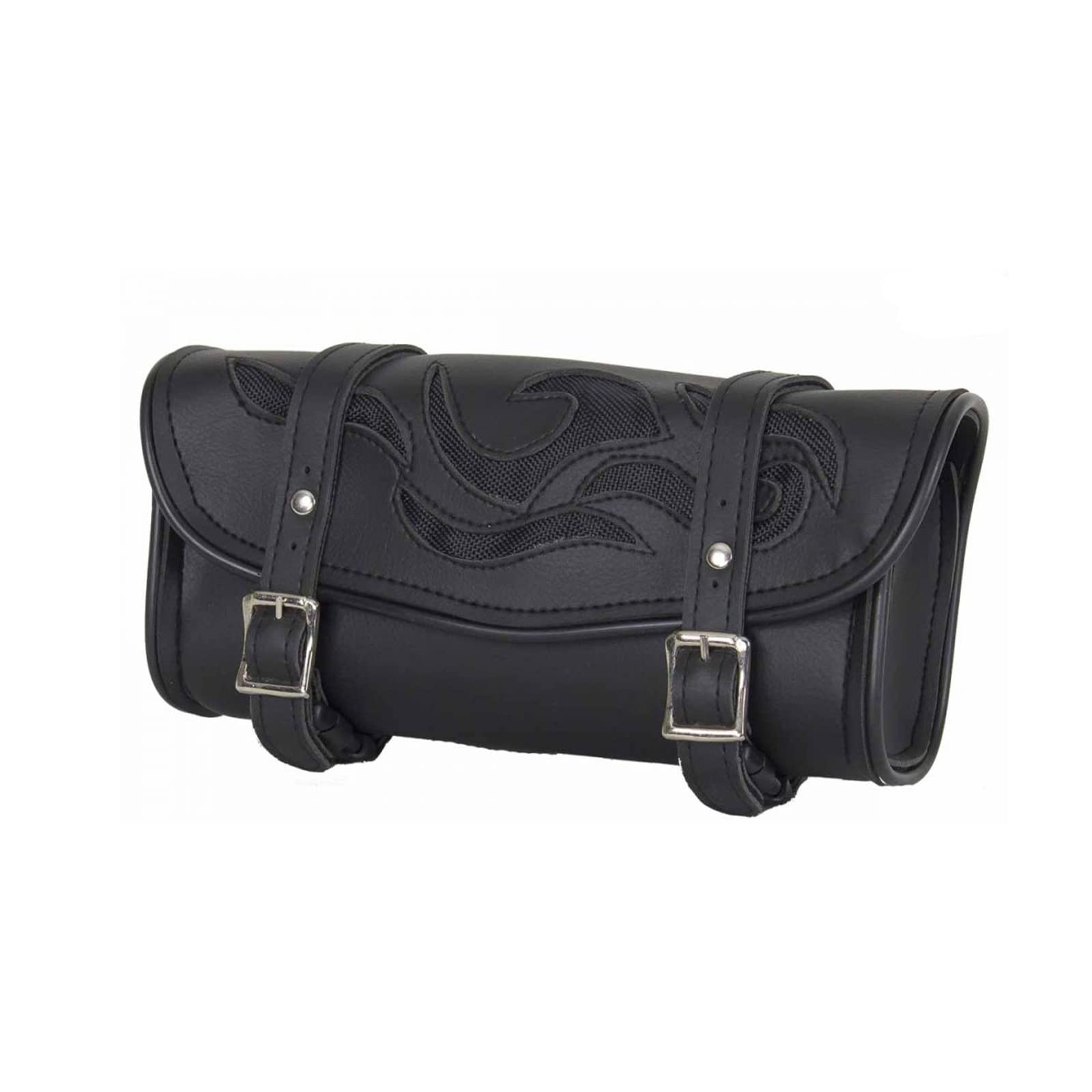 GARGOYLE BELLS Motorcycle Tool Bags with Flames Handlebar Bag Universal Motorcycle Fork Bag Saddlebags Sissy Bar Storage Tool Ba