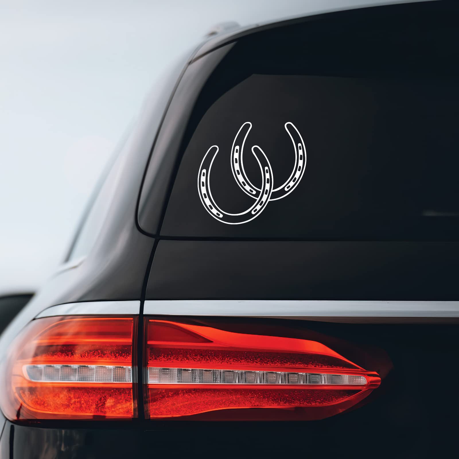 Horseshoes Sticker Decal Notebook Car Laptop 5.5'' X 5.5'' (White)