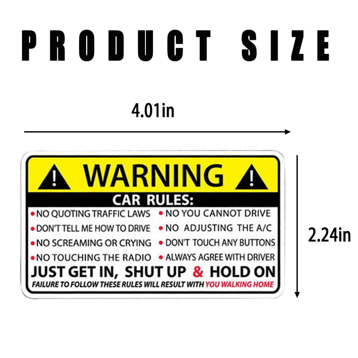 Blilo 2PCS Car Safety Warning Stickers, Vinyl Humor Decals for Truck/Car, Yellow/White, Model Blilo-Eyebrows1