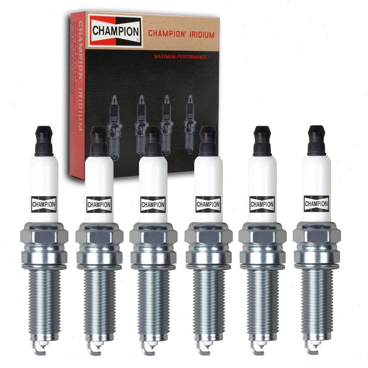 6 pc Champion Iridium Spark Plugs compatible with Jeep Wrangler 3.6L V6 2012-2017