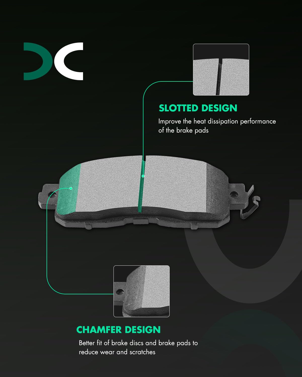 Scitoo Ceramic Brake Pads, 4Pcs Front Brake Pads Brakes Kits Fit For 2013-2019 For Nissan Altima,2014-2018 For Nissan Leaf