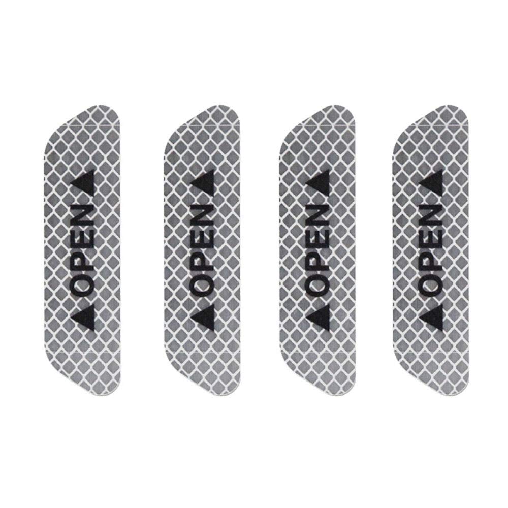 Ezfit Car Safety Reflective Tape Door Open Warning Stickers Reflector Mark Decal - 4Pcs White