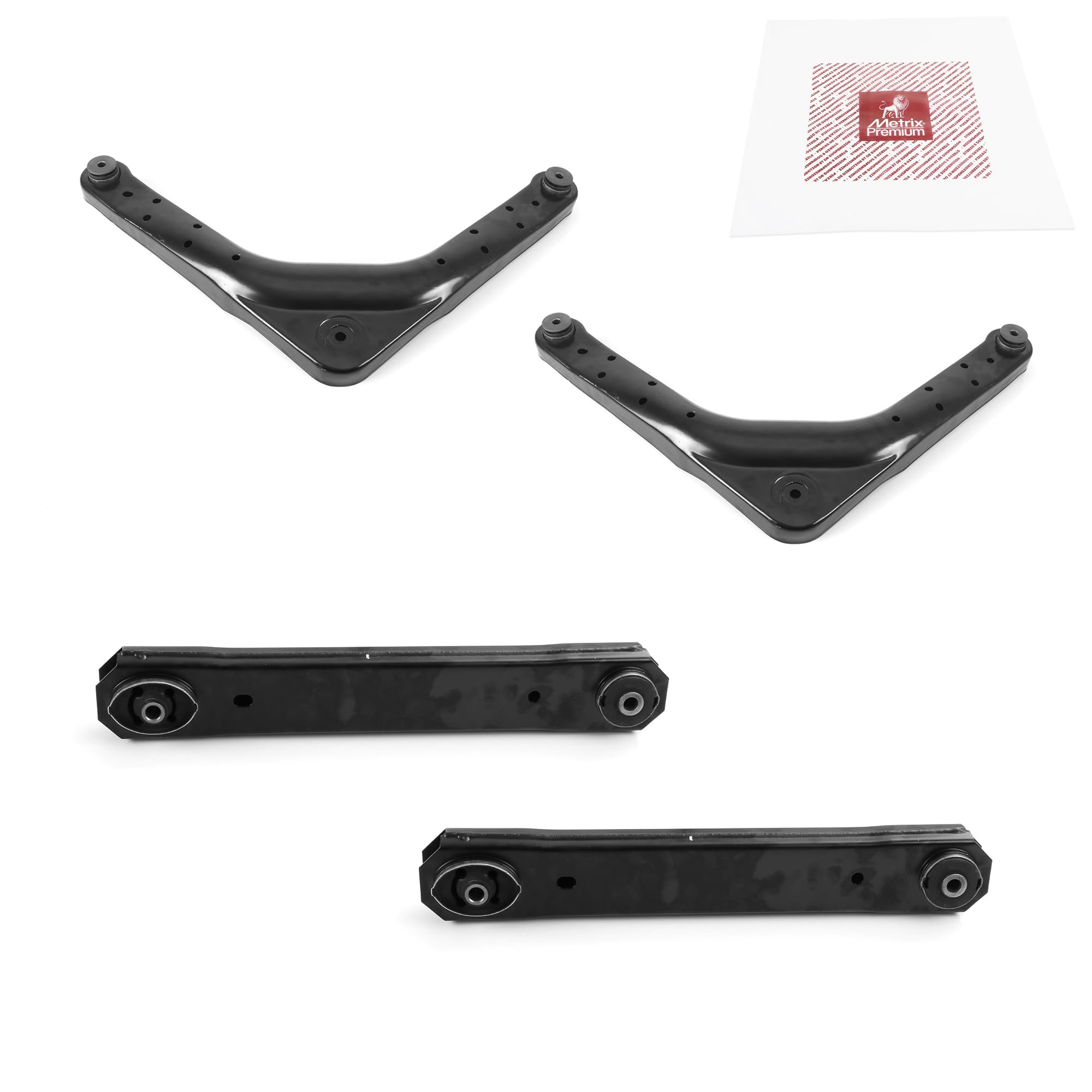 Metrix Premium Chassis Parts - 4 Pc L/R Rear Upper & L/R Rear Lower Control Arm Kit Fits 1999-2004 Jeep Grand Cherokee, Replacem