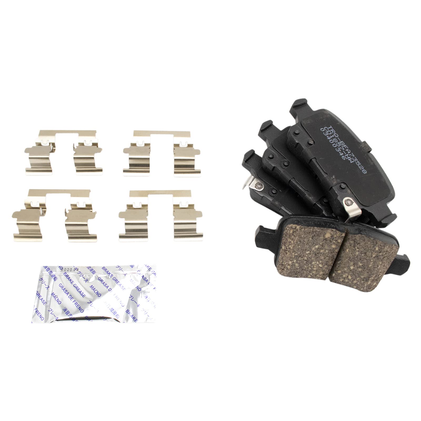 TRQ Rear Brake Pads Ceramic Compatible with 2018 Buick Regal Sportback Regal TourX 2017-2022 Chevrolet Bolt EV 2016-2019 Cruze E