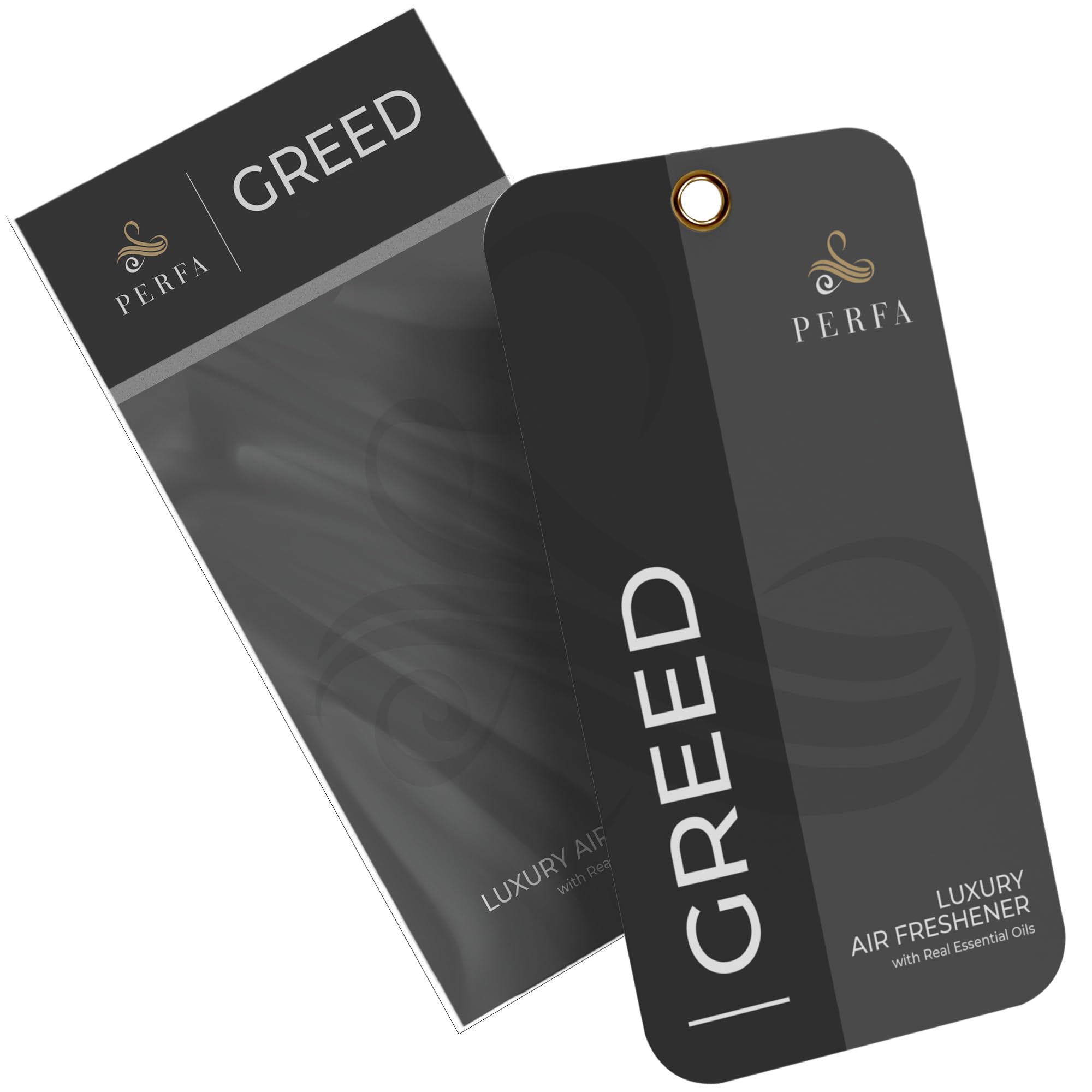 Perfa Greed Disposable Card Air Freshener | Strong Odour Eliminating Car Perfume | 1 Count | Black