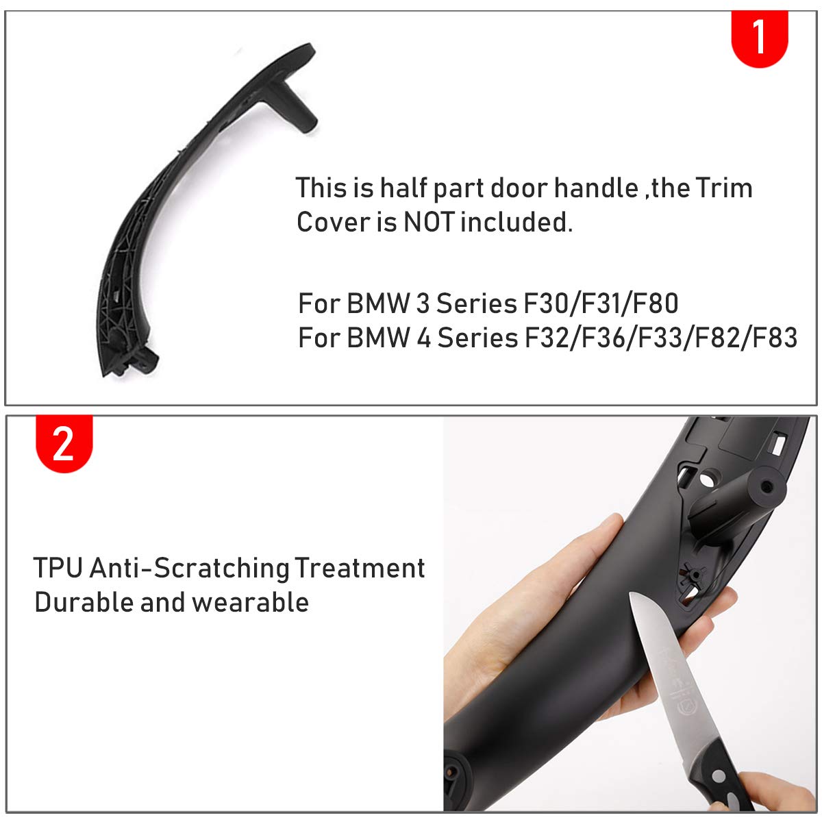For Bmw 3 Series 4 Series Door Handles,Jaronx Inner Door Support Trim Pull Strap Cover Driver Side Left Front Door Armrest Brack