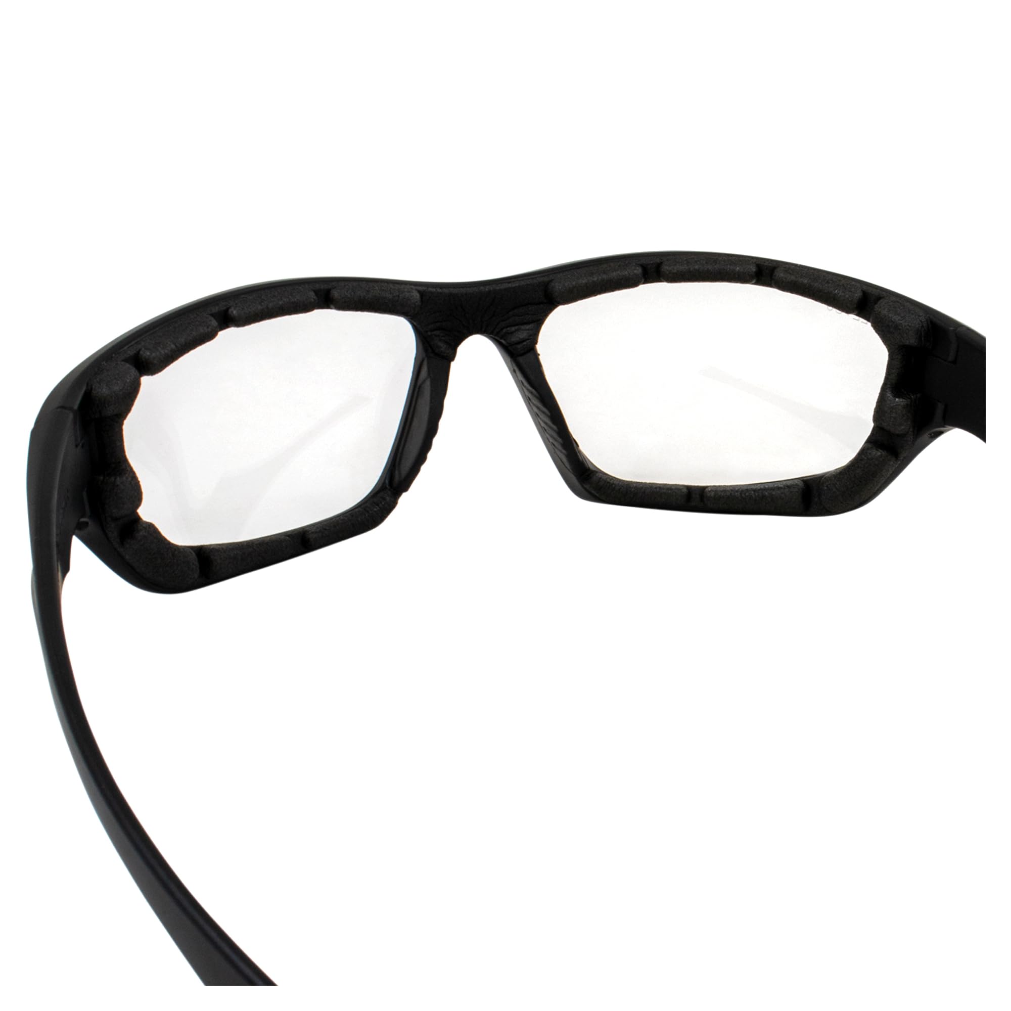 2 Pair Epoch Foam-3 Padded Motorcycle Sunglasses Black Frames 1 With Smoke Lens, 1 With Clear Lens