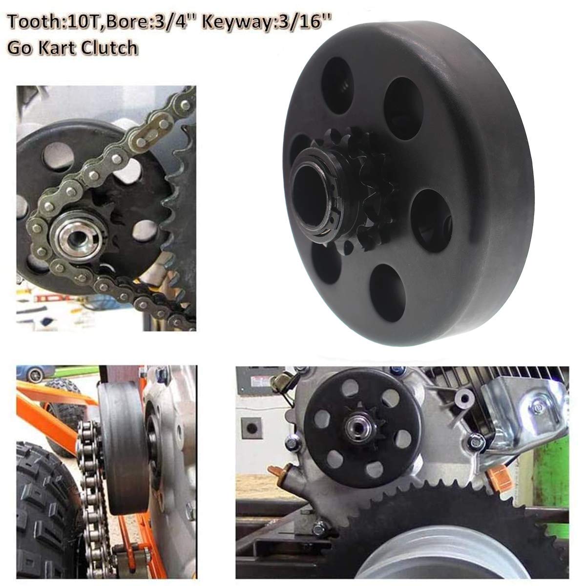 Centrifugal Clutch, Go Kart Clutch 3/4 Bore 12T For #35 Chain,Up To 6.5 Hp, Perfect For Go Kart, Minibike And Fun Kart Engine 3/
