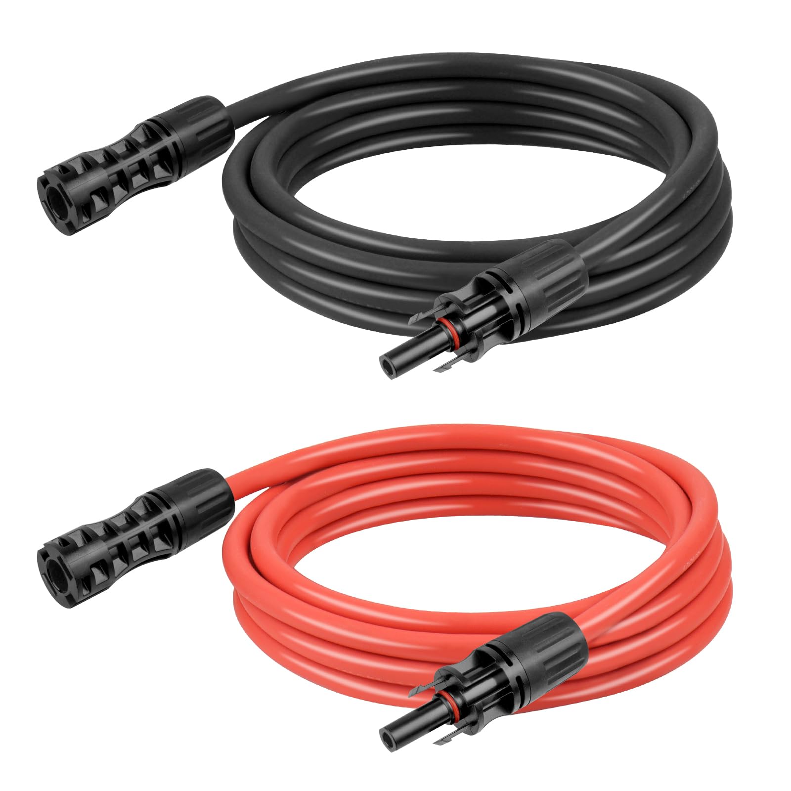 Kimbluth 8 AWG Solar Extension Cable 5FT Black + 5FT Red, 8 Gauge Solar Panel Wire Male to Female Tinned Copper Wire for Solar P