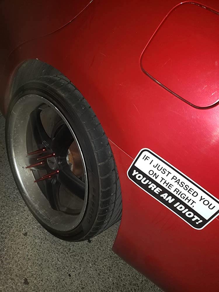 If I Passed You On The Right, You'Re An Idiot Vinyl Bumper Stickers (3 Pack) (8.5 Inch) Funny Decals