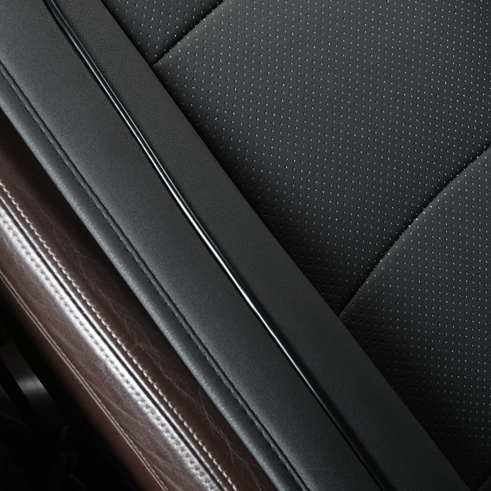 Edealyn 1Pcs Luxury Car Seat Backrest Protector Cover Car Interior Pu Leather Car Seat Cover Universal Anti-Slip Seat Cover (Black Backrest)
