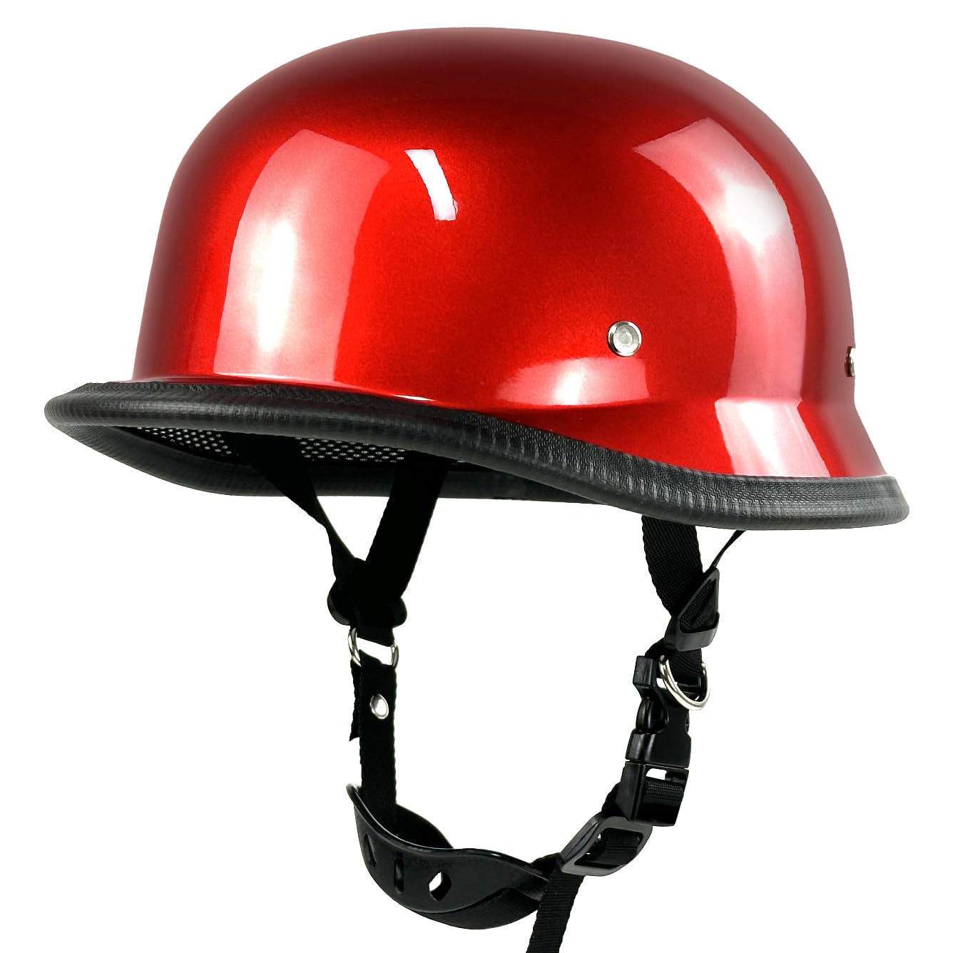 SanQing German Style Half Helmet, DOT Approved, ABS, Medium, Red, Model WLT-307 for Motorcycle and Scooter Riders