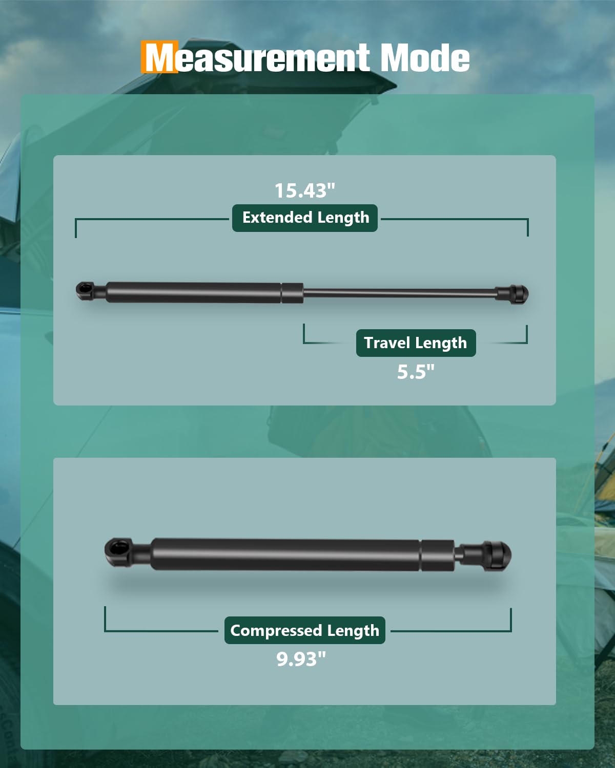 Scitoo 6603 2Pcs Lift Supports 15.43'' Fit For Kia Sorento 2003-2009 Shock Struts Window Glass