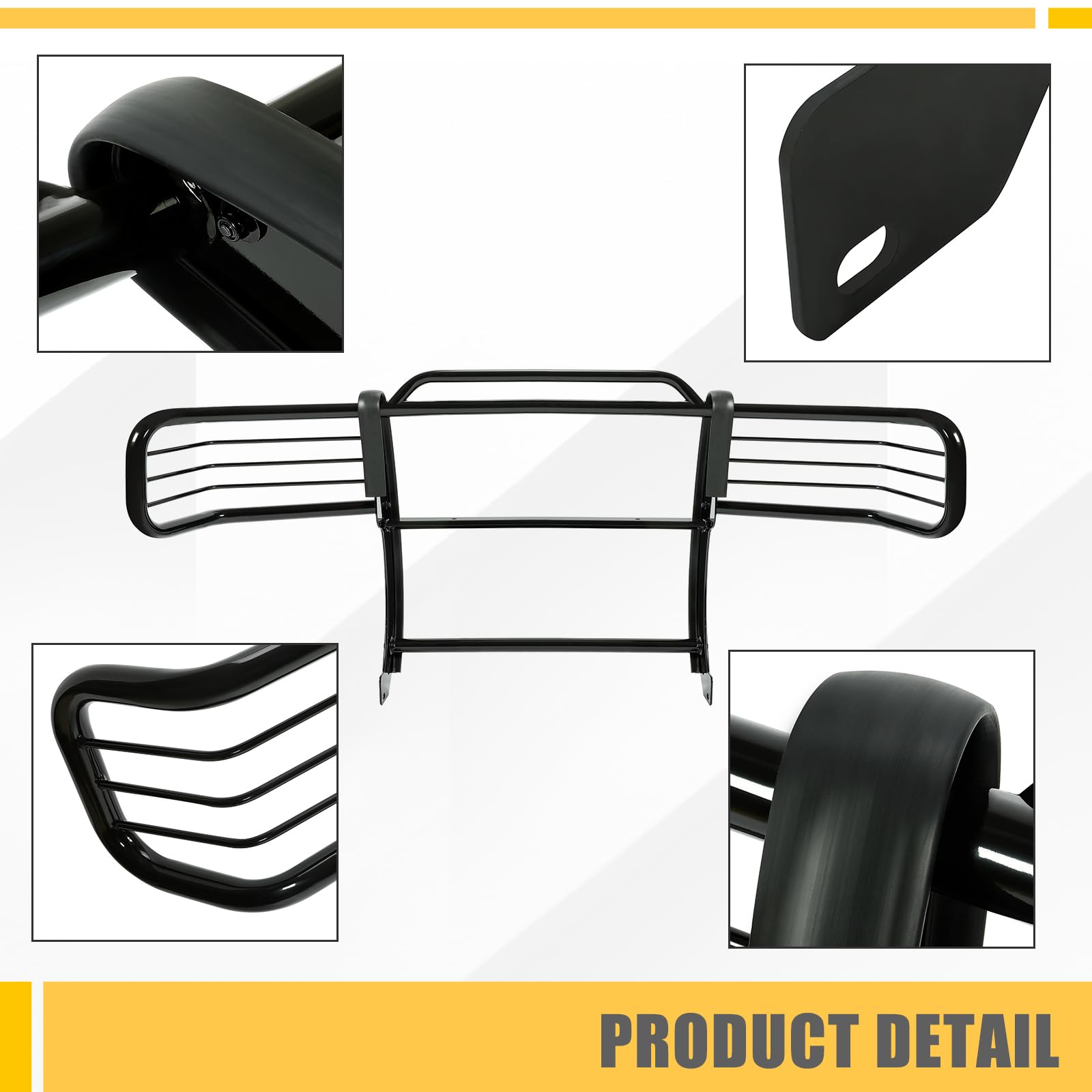 KUAFU Brush Guard for 2001-2012 Ford Ranger & Mazda B-Series, Steel, Black, Model GO-1455, Skid Plate Bull Bar, Grill Protector
