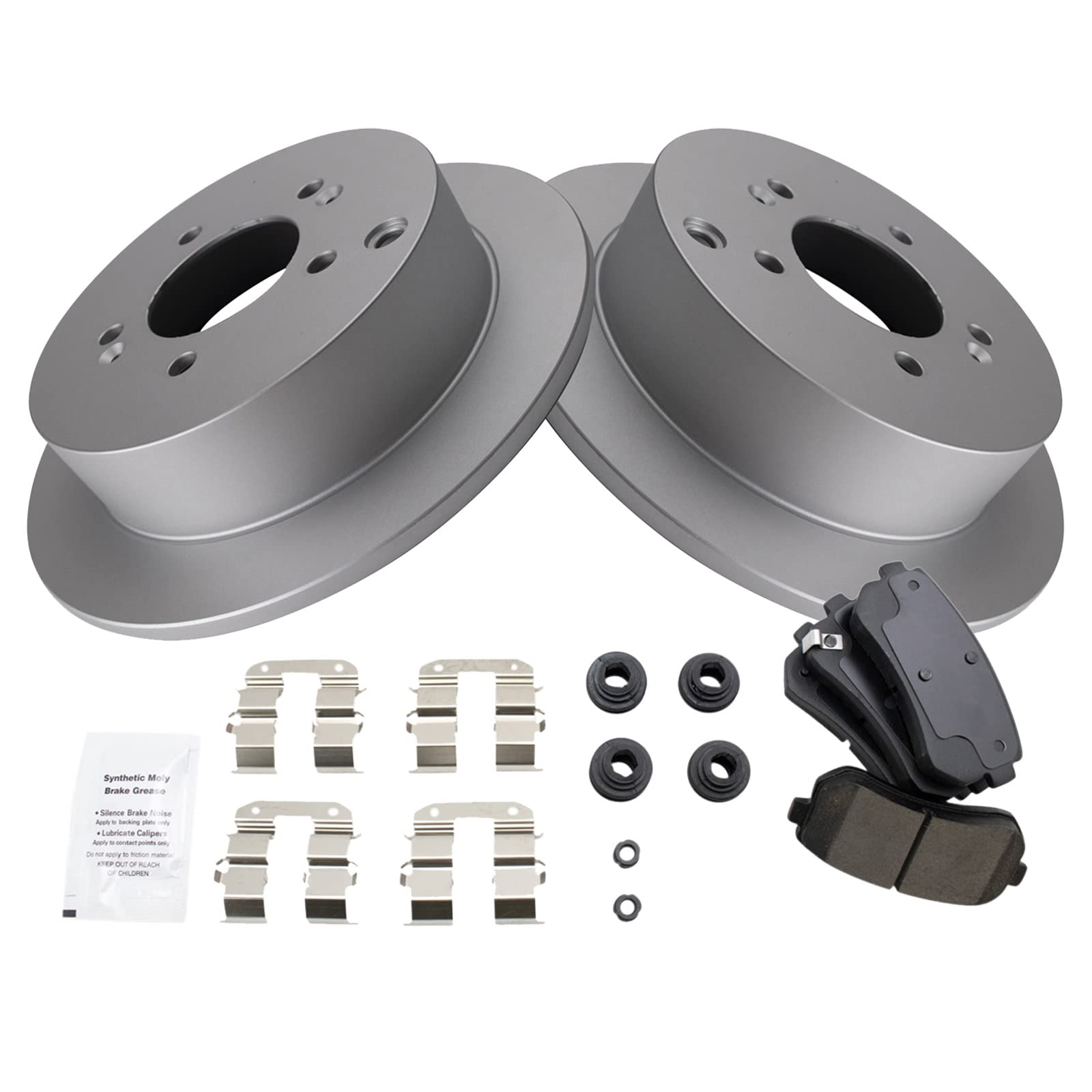 Trq Rear Brake Pad & Rotor Kit Brake Pads Brake Rotor Ceramic Premium G-Coated Compatible With 2010-2015 Hyundai Tucson 2011-201