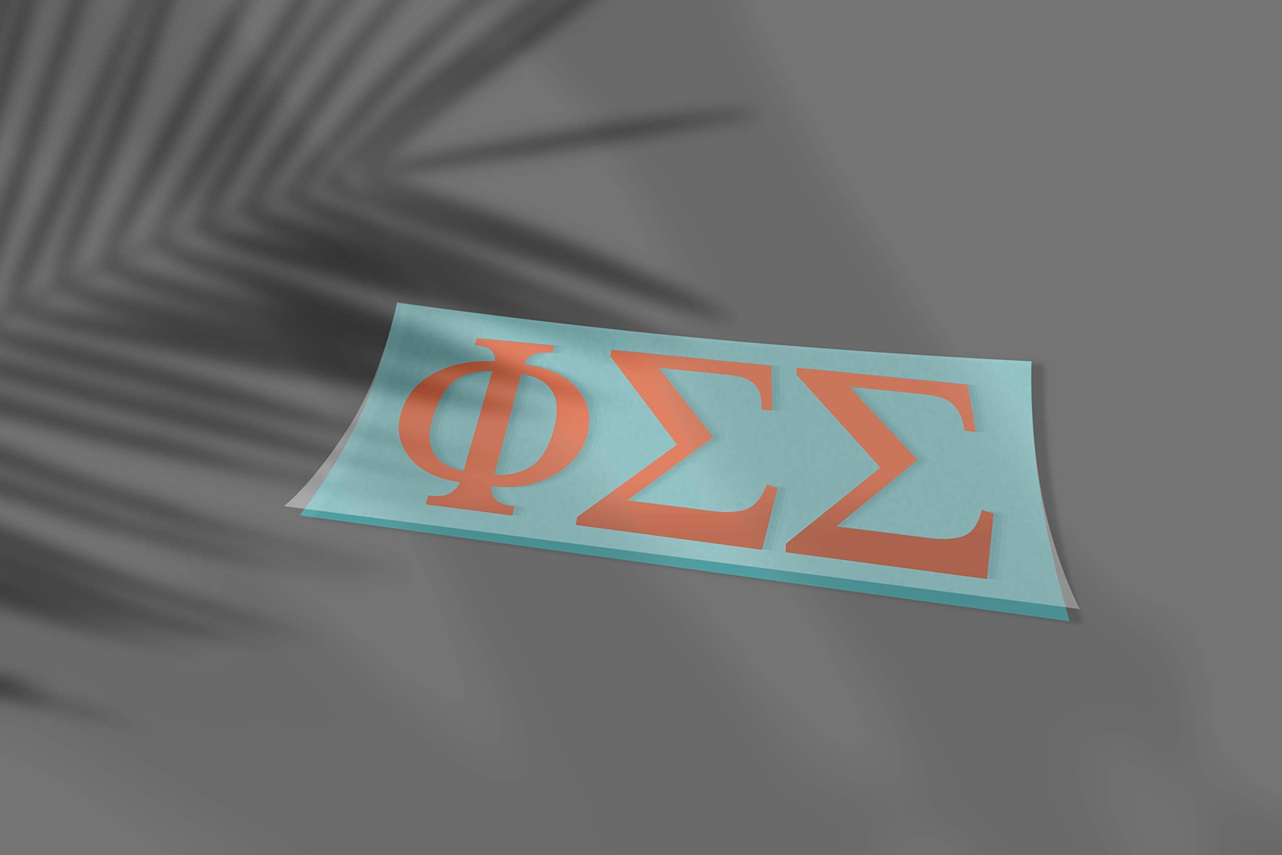 Pro-Graphx Phi Sigma Sigma Greek Sorority Sticker Decal, 2.5 Inches Tall, Coral