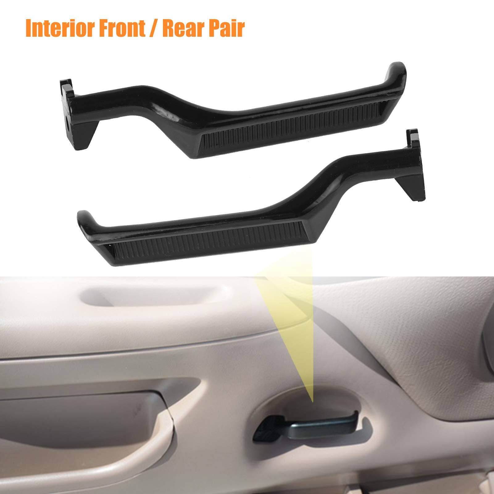 Npauto Inside Interior Metal Truck Door Handle Replacement For 1987-1997 Ford Bronco F150 F250 Front/Rear Left Driver Right Passenger 1988 1989 1990 1991 1992 1993 1994 1995 1996