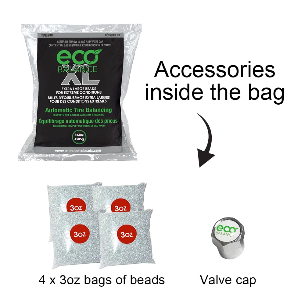 Eco Balance 03-Ecoxl12 Eco Xl Extreme Condition Tire/Wheel Balancing Beads - Off-Road Vehicles, Light Duty Truck Tires, (12) 3Oz