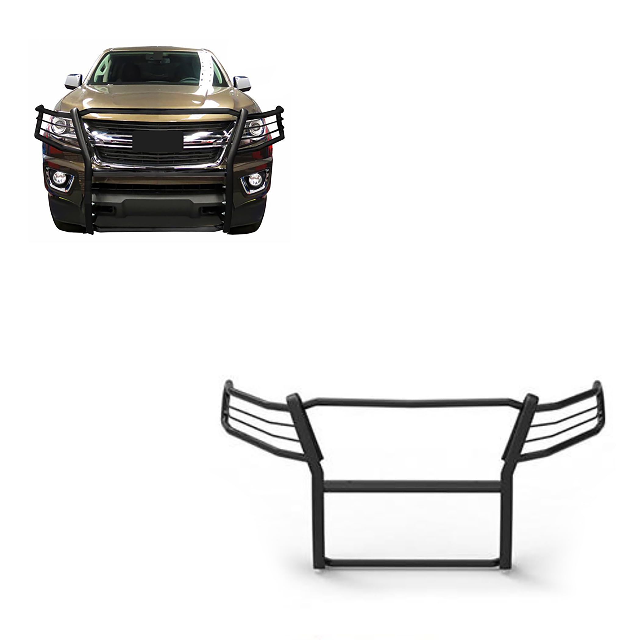 Black Horse Grille brush Bumper Guard Modular Black Compatible with 20152022 Chevrolet Colorado|20152022 GMC Canyon(Excludes Z