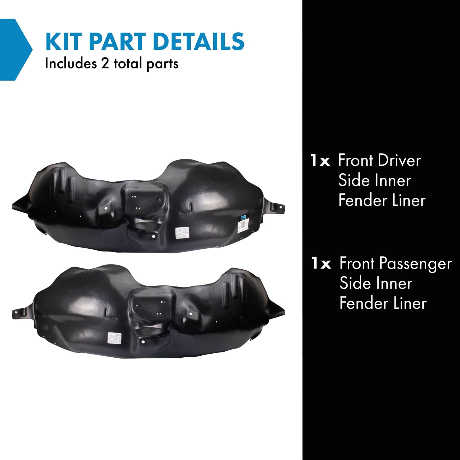Trq Front Inner Fender Liner Set Compatible With 2007-2014 Ford Expedition Lincoln Navigator Fo1248129 Fo1249129