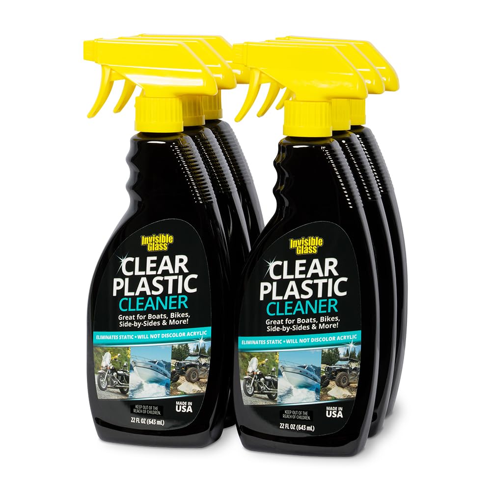 Invisible Glass 92084-6Pk Clear Plastic Cleaner For Cars, Motorcycles, Rvs, Boats, Helmet Visors, Golf Carts, Acrylic And Vinyl
