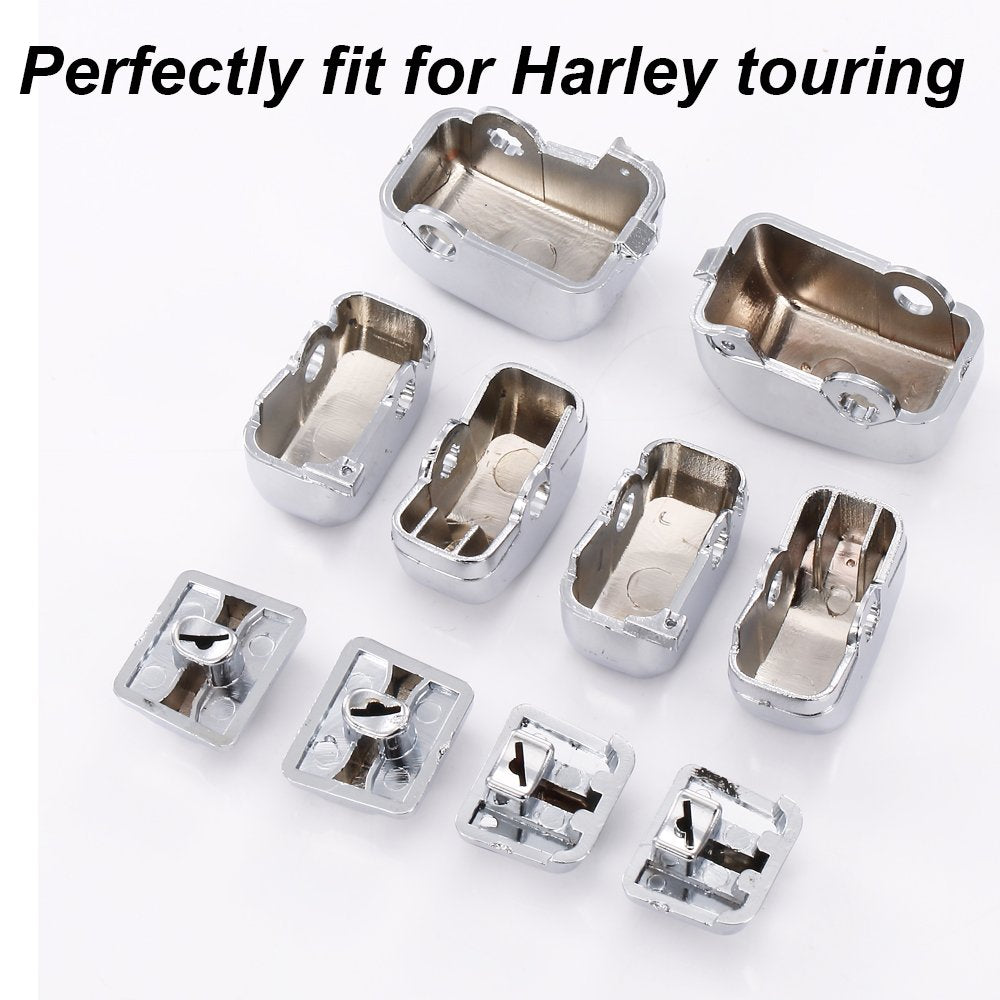 Amazicha Chrome Switch Housing Caps Set for Harley Davidson Electra Glide, Road King, Tri Glide 1996-2013 - Set 03