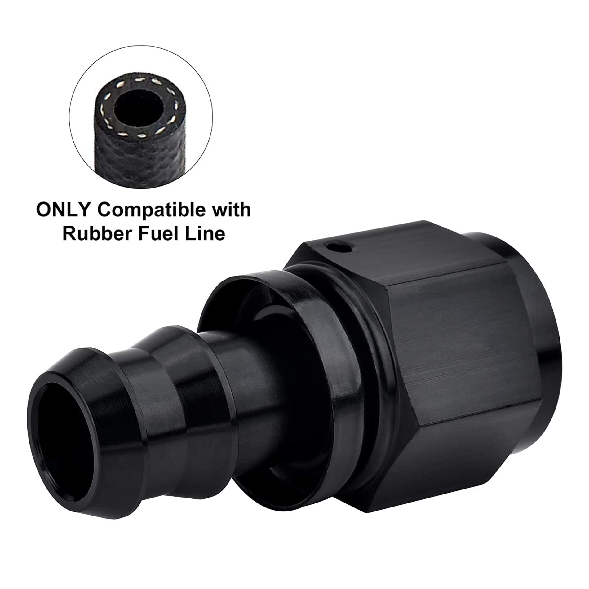 Evil Energy 12An Straight Push Lock Hose Fitting End Black