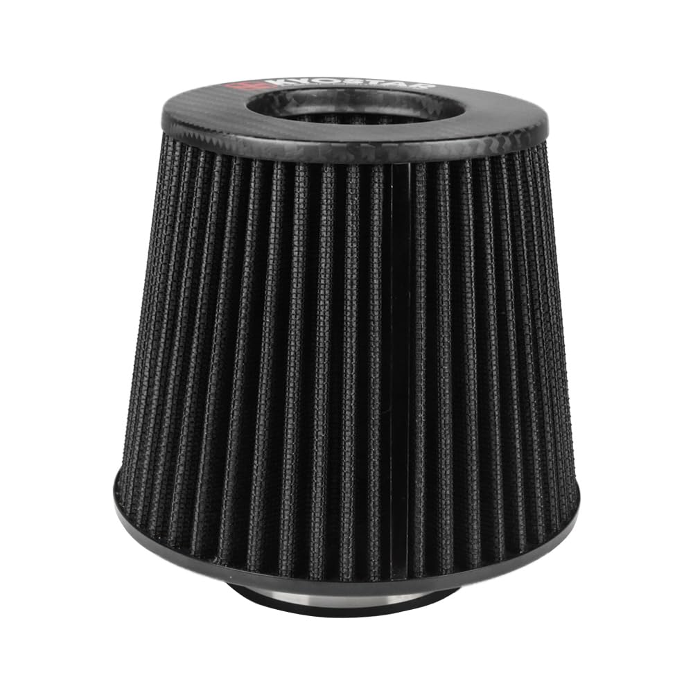 Kyostar Universal Carbon Fiber 3.5 Inch 89Mm Air Intake Cone Filter Replacement Quality Dry Air Filter, Black