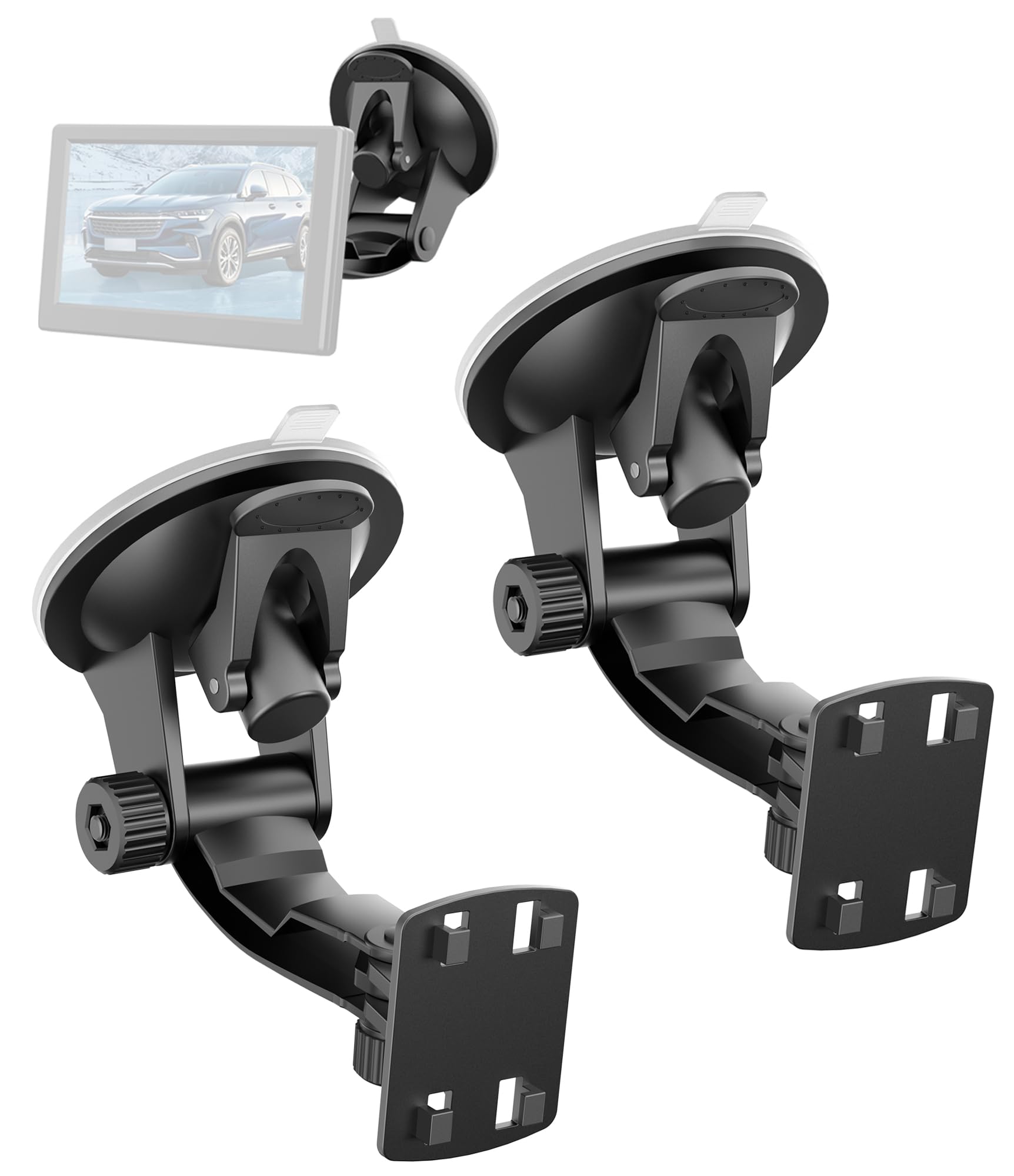 Pixelman 2Pcs Backup Camera Mount (for 4.3/5 in), Enhanced Rear View Monitor Mount Adjustable Car Reverse Camera Bracket Suction