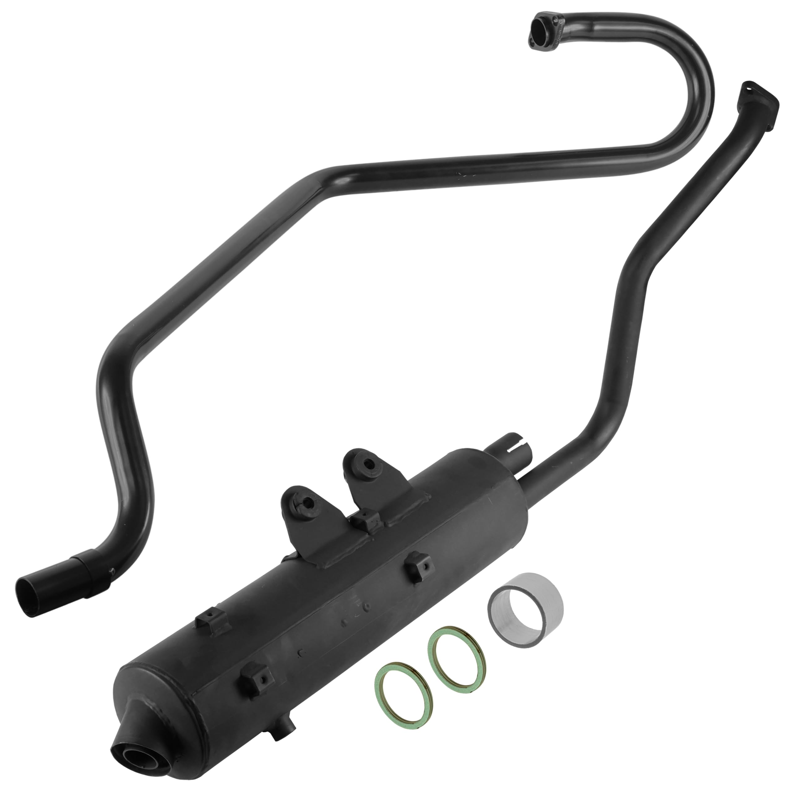 Caltric Exhaust Muffler and Pipe Compatible with Kawasaki Brute Force 650 KVF650D 4x4 2005 2006 2007 2008 2009 2010-2013