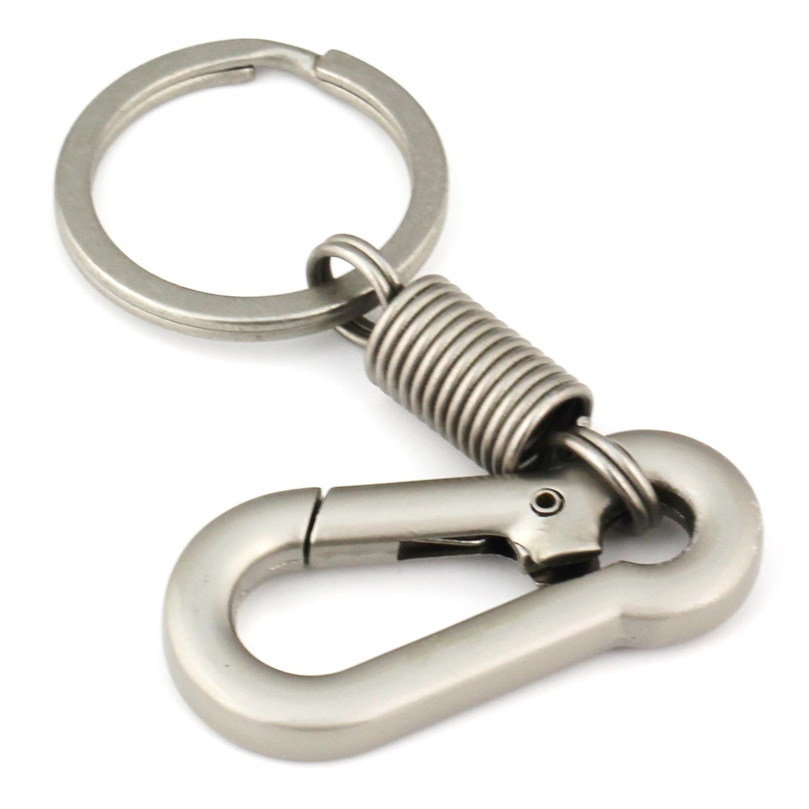 Maycom Retro Style Simple Strong Carabiner Shape Keychain Key Chain Ring Keyring Keyfob Key Holder (Matte Silver)