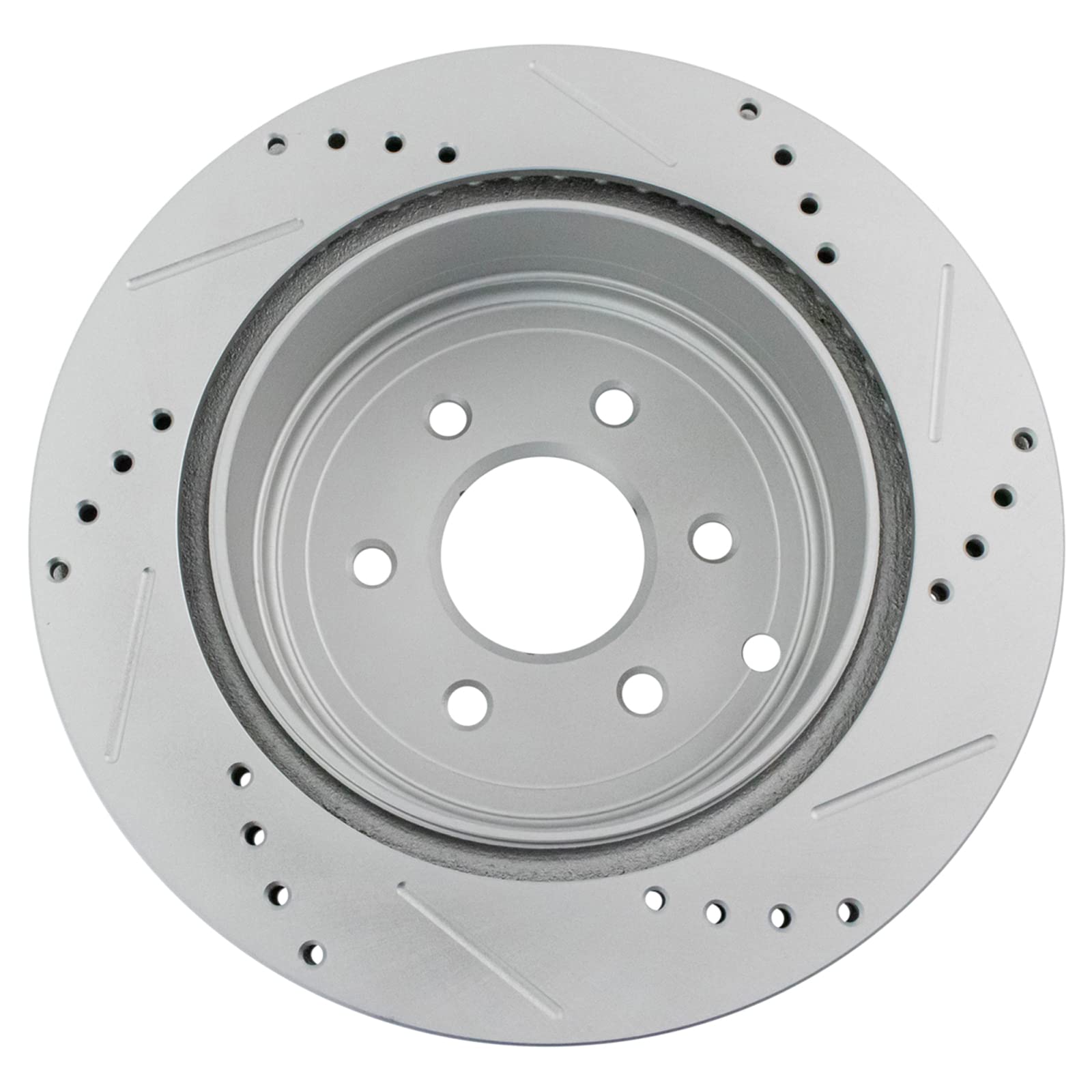 Trq Rear Brake Rotors Set Performance Premium G-Coated Slotted X Drilled Driver & Passenger Side Compatible With 2005-2012 Nissa