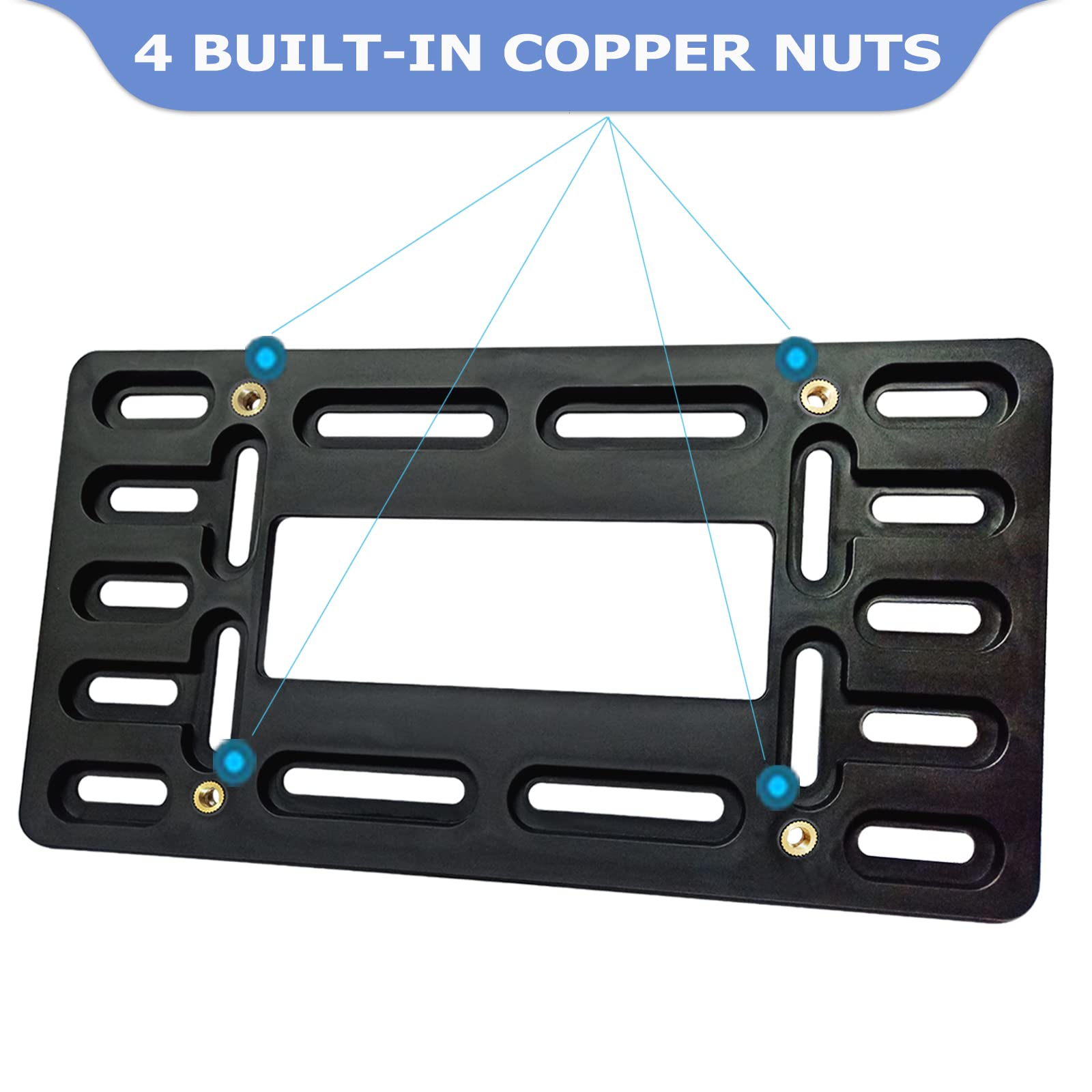 Fbjtdq Front License Plate Mounting Kit - Universal License Plate Bracket & Matte Aluminum Frame Holder, For 2 Hole Front Bumper