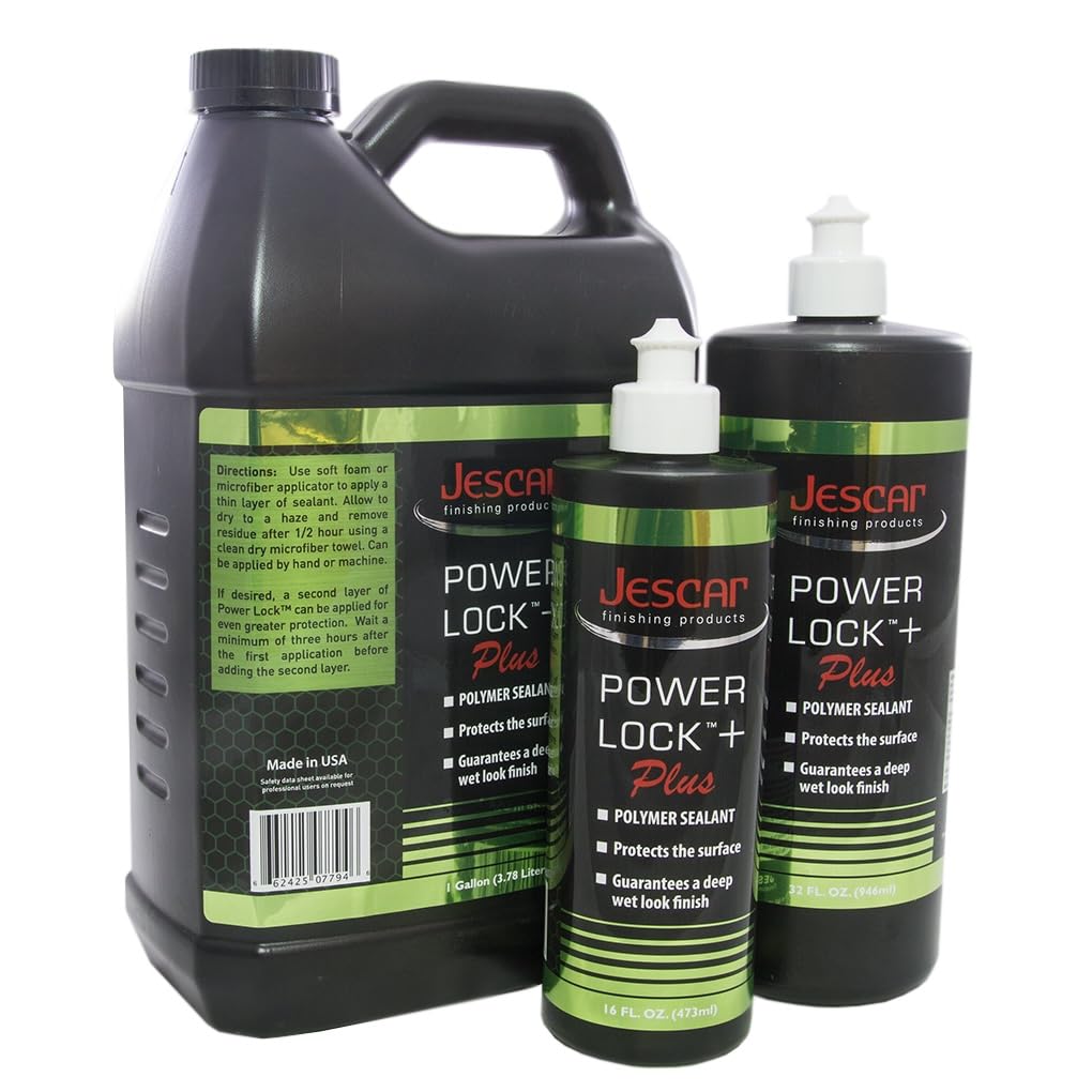 Jescar Power Lock Plus Polymer Sealant - 16oz - Clear High-Gloss Finish, Durable Protection for All Paint Types, Easy Application