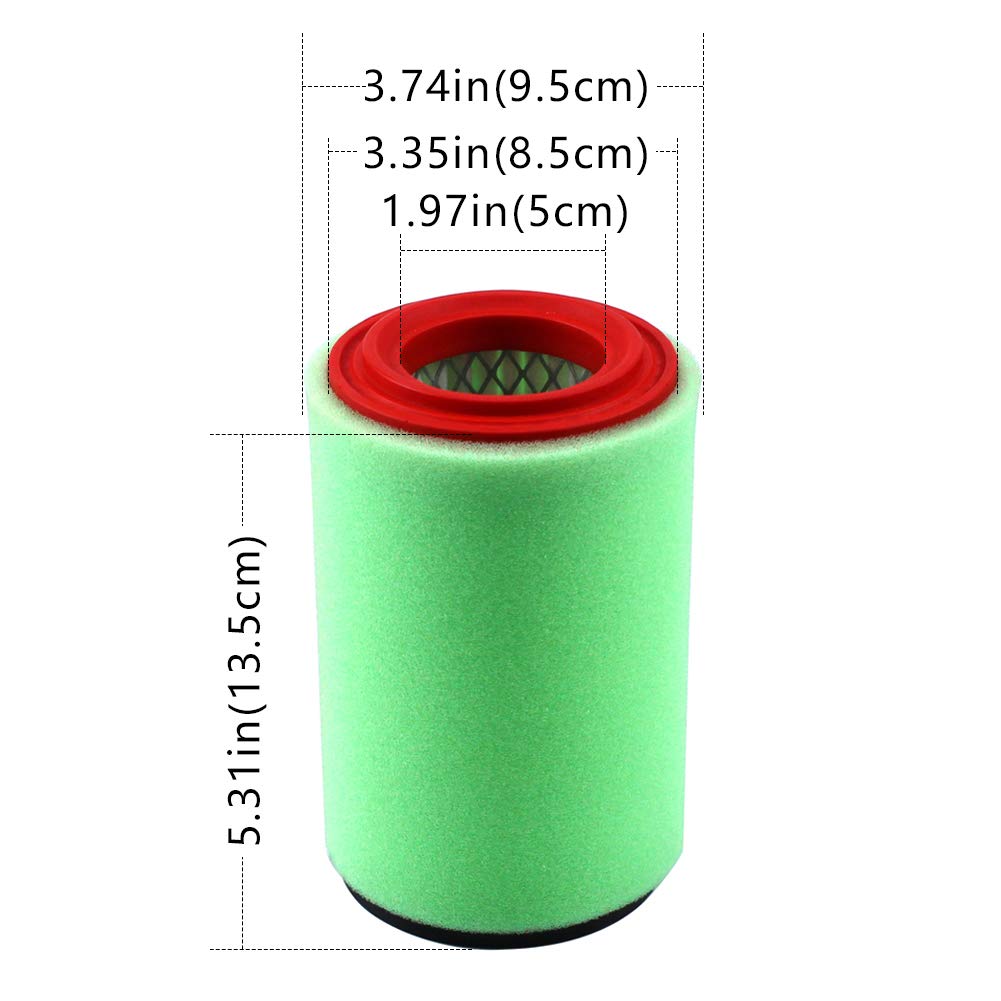Cyleto Big Bear 400 Air Filter Cleaner for Yamaha Grizzly 350 & Bear Tracker 250, Model E4450, Size 3.56 x 3.56 x 5.