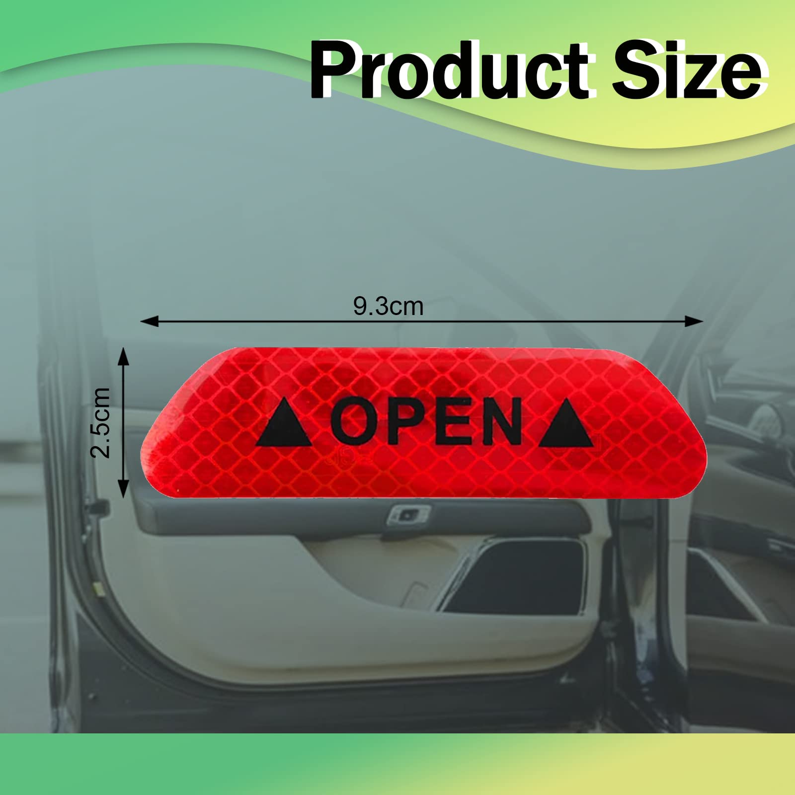 4PCS Universal Car Door Open Prompt Warning Stickers, Anti-Collision Safety Reflective Decal Tape, Car Accessories Universal for