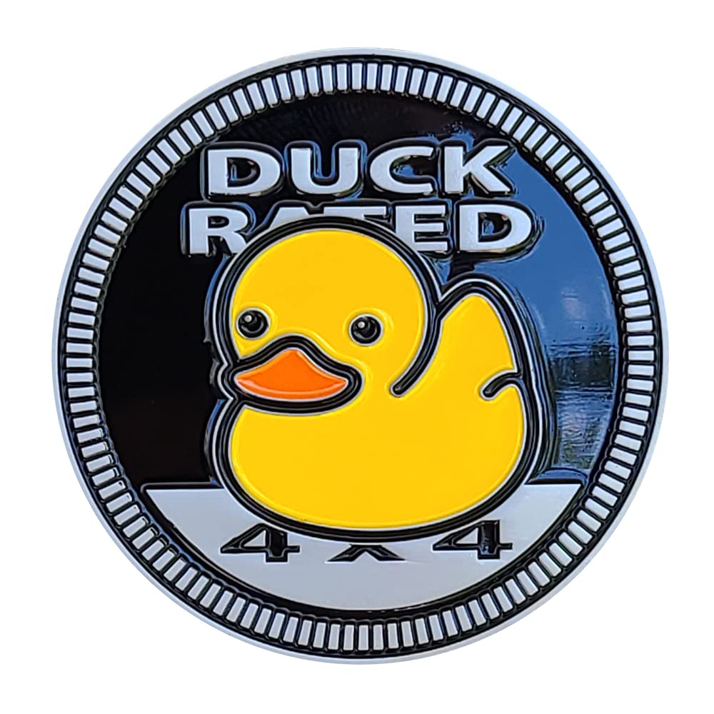 Badge Glow Duck Rated 4x4 Metal Automotive Badge for Jeep Wrangler/Cherokee - DUCK-BADGE, Zinc Material, Stick it Anywhere!