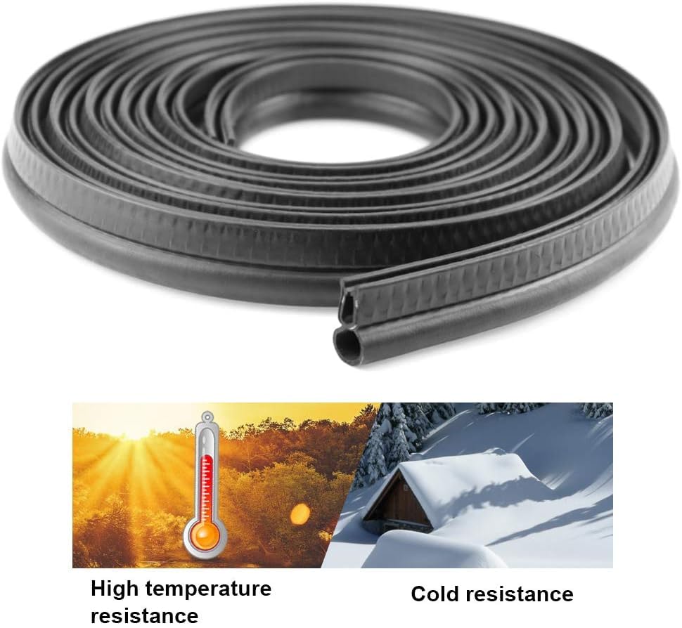 Storystore Automotive Door Weather Stripping 13Ft Car Door Rubber Edge Trim Seal Strip Gasket with Top Car Door Seal Strip for B