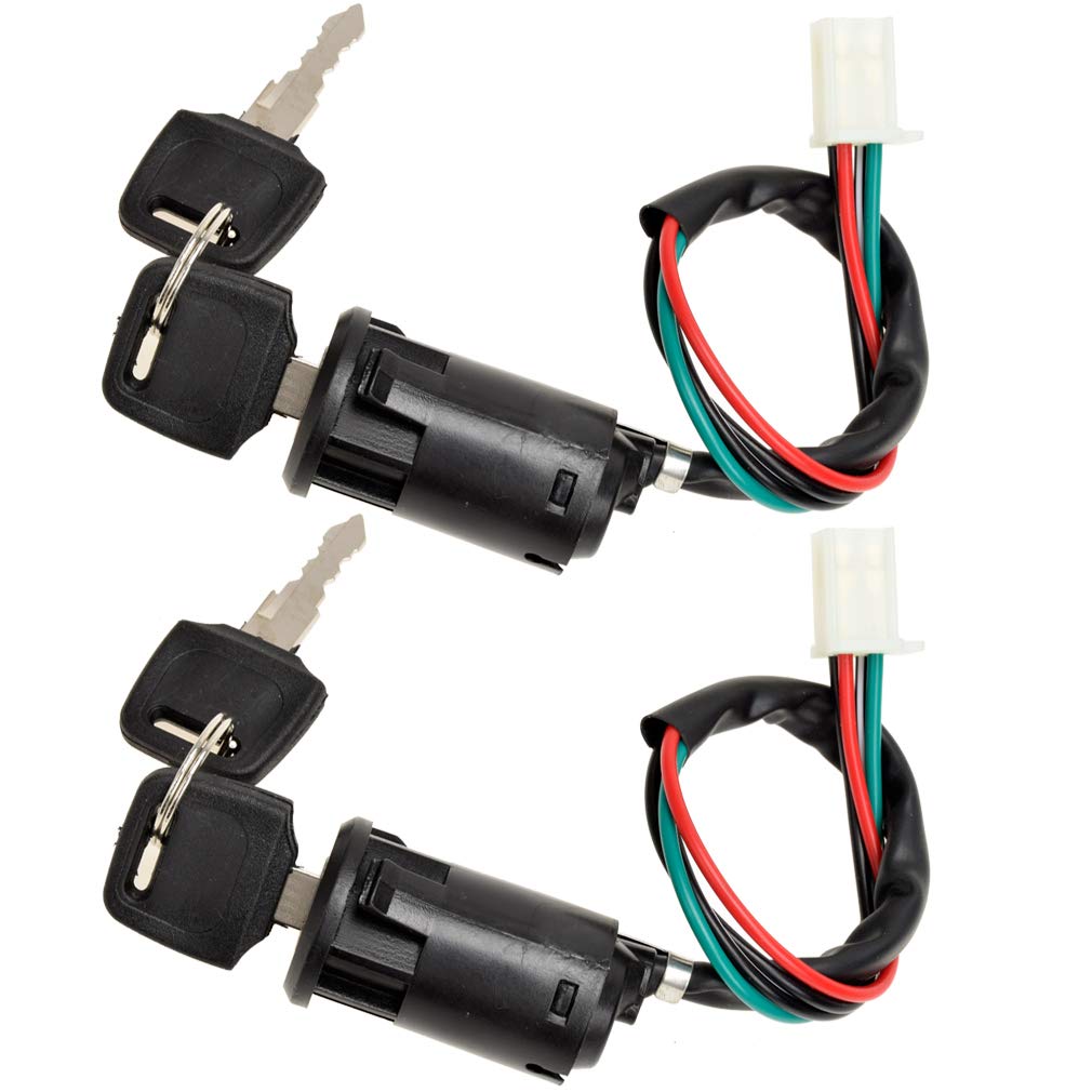 HIAORS 4 Wire Pin Ignition Key Switch Set for Tao Tao Coolster Baja Hawk Sunl Apollo Z20 DB-007 Coleman Roketa 50cc 70cc 90cc 11