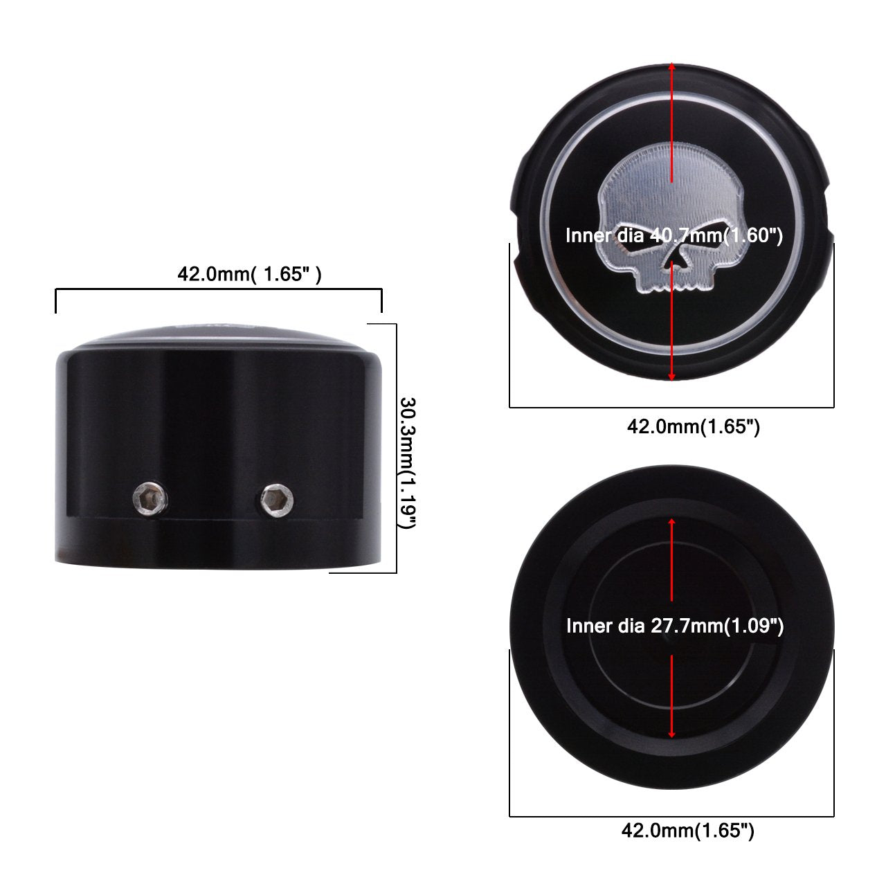 Natgic Skull Front Axle Cover Cap Cnc Aluminum Rc Nut Rough Crafts Bolt Kit For Har*Ley Sport-Ster Xl883 1200 Electra Street Gli