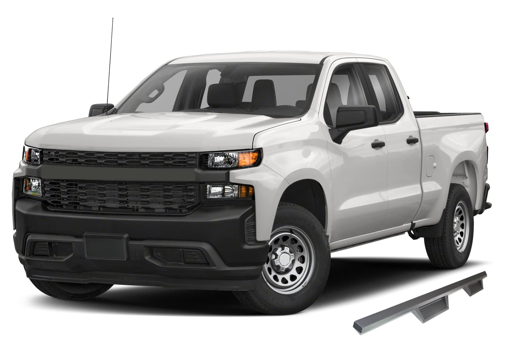 Black Horse Impact Heavy Duty Drop Side Steps Black Compatible With 19-23 Sierra/Silverado 1500|20-23 Sierra/Silverado 2500/3500 Hd-Im-Chsidc-19