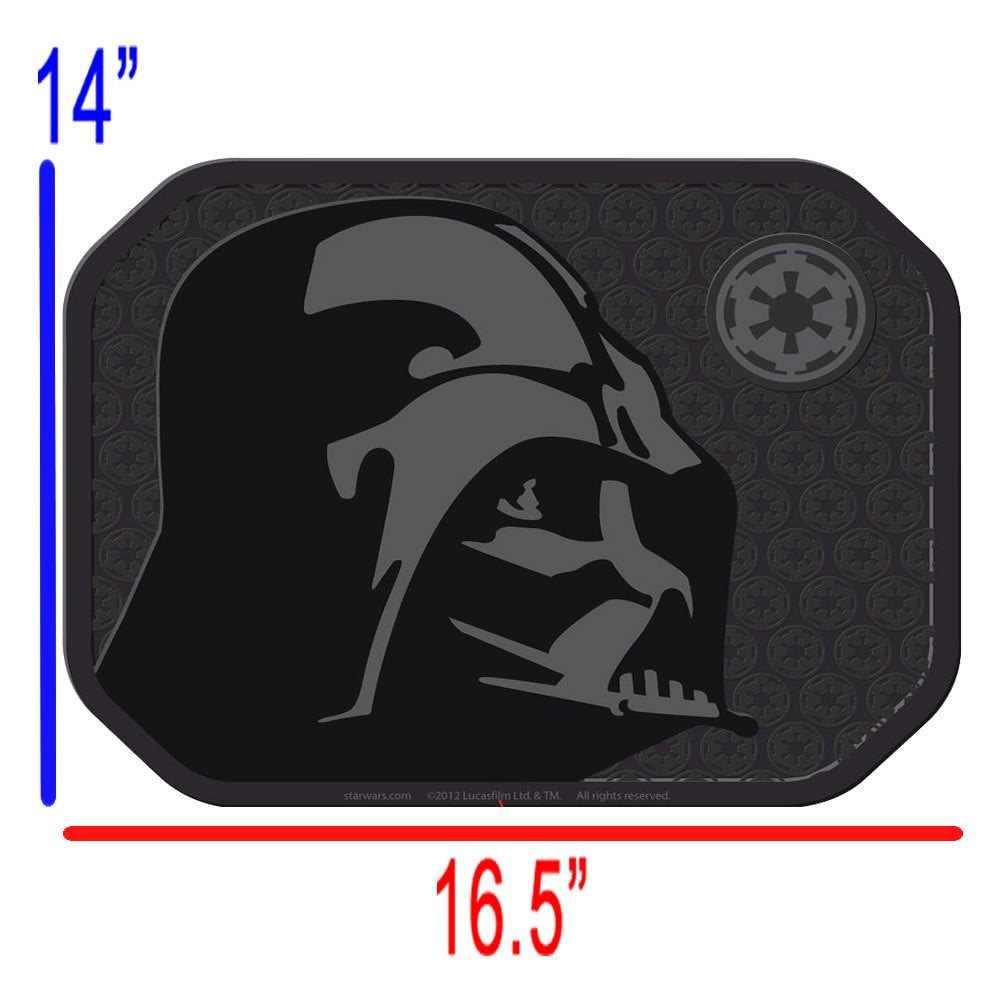 Plasticolor Star Wars Darth Vader Rubber Floor Mats - All-Weather, Black, 4PC Set, Model VADER4 for Car, Truck, SUV