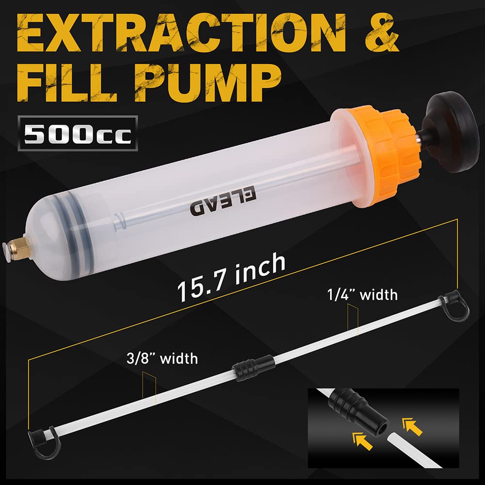 Elead 500Cc Oil Extractor Pump, Oil Transfer Pump, Fluid Extractor, Fluid Syringe Extractor, Car Vacuum Fuel Transfer, Siphon Pu