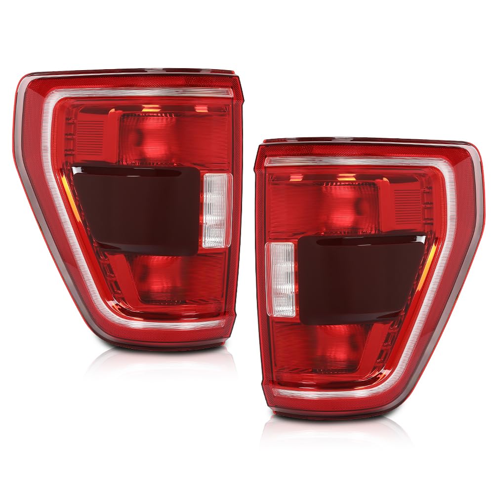 Pit66 Led Tail Lights Pair Compatible With 2021-2023 Ford F150 W/Factory Incandescent W/Blind Spot Tail Light Models Ml3Z-13405-