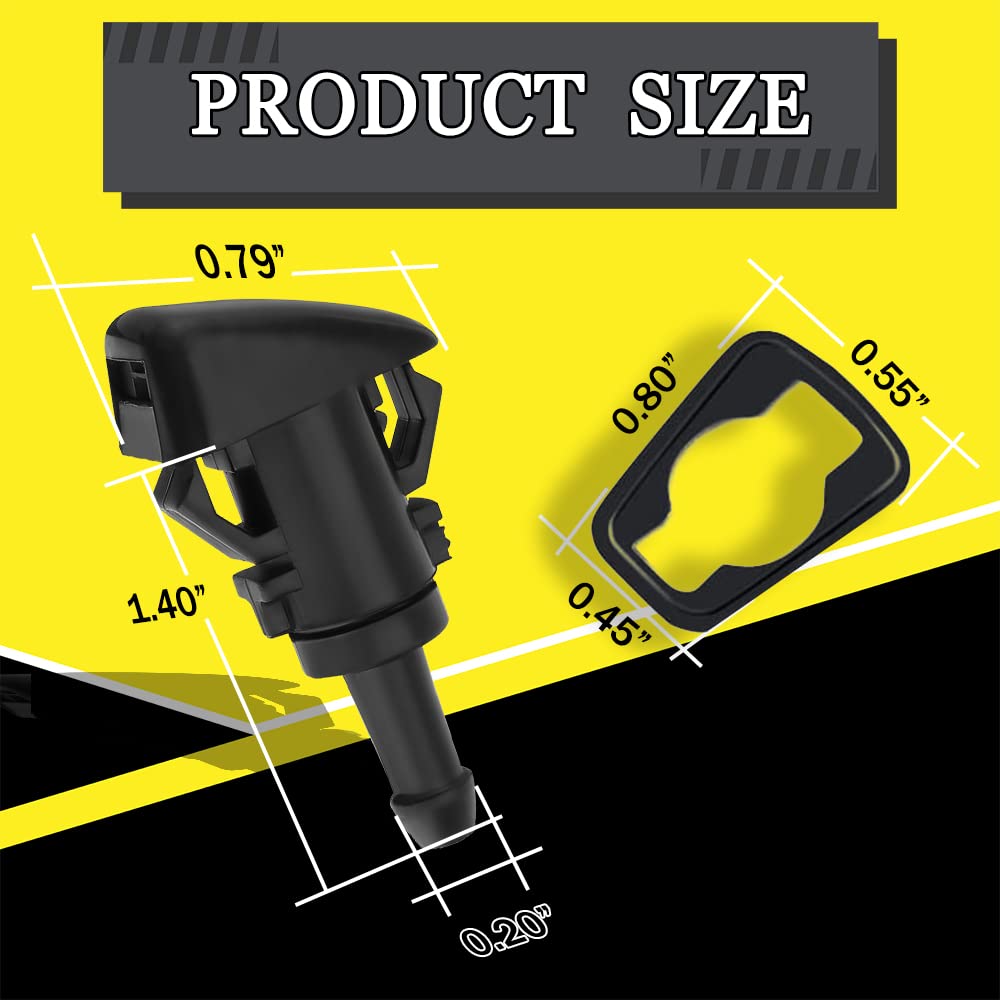 2 PCS Front Windshield Washer Nozzles, Windshield Wiper Spray Nozzle, Washer Spray Jet Kit Fit for Chrysler, Dodge, Replaces OEM