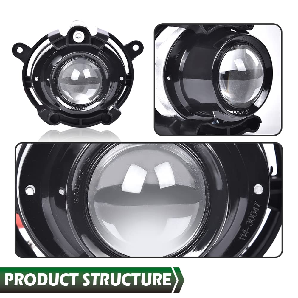 Grand Orange Front Bumper Fog Lights + Cover Trim Compatible With Buick Lacrosse 2010 2011 2012 2013 Driver & Passenger Side Fog
