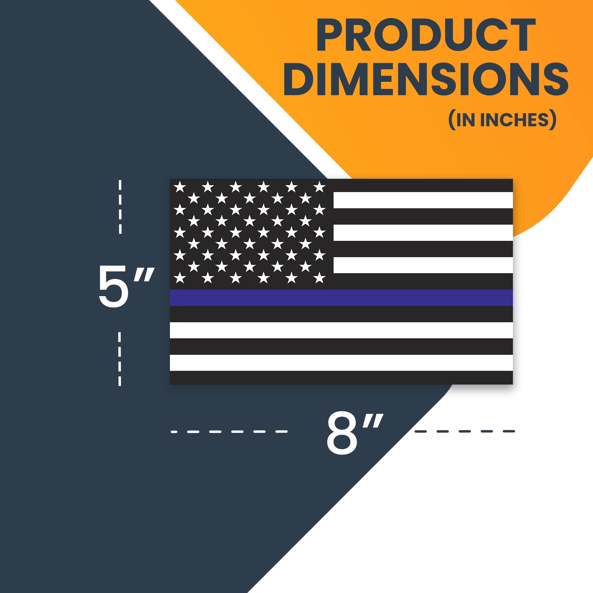 Magnet Me Up Thin Blue Line American Flag Magnet Decal, 5X8 Inches, Heavy Duty Magnet Decal Perfect For Your Car, Truck Or Suv,