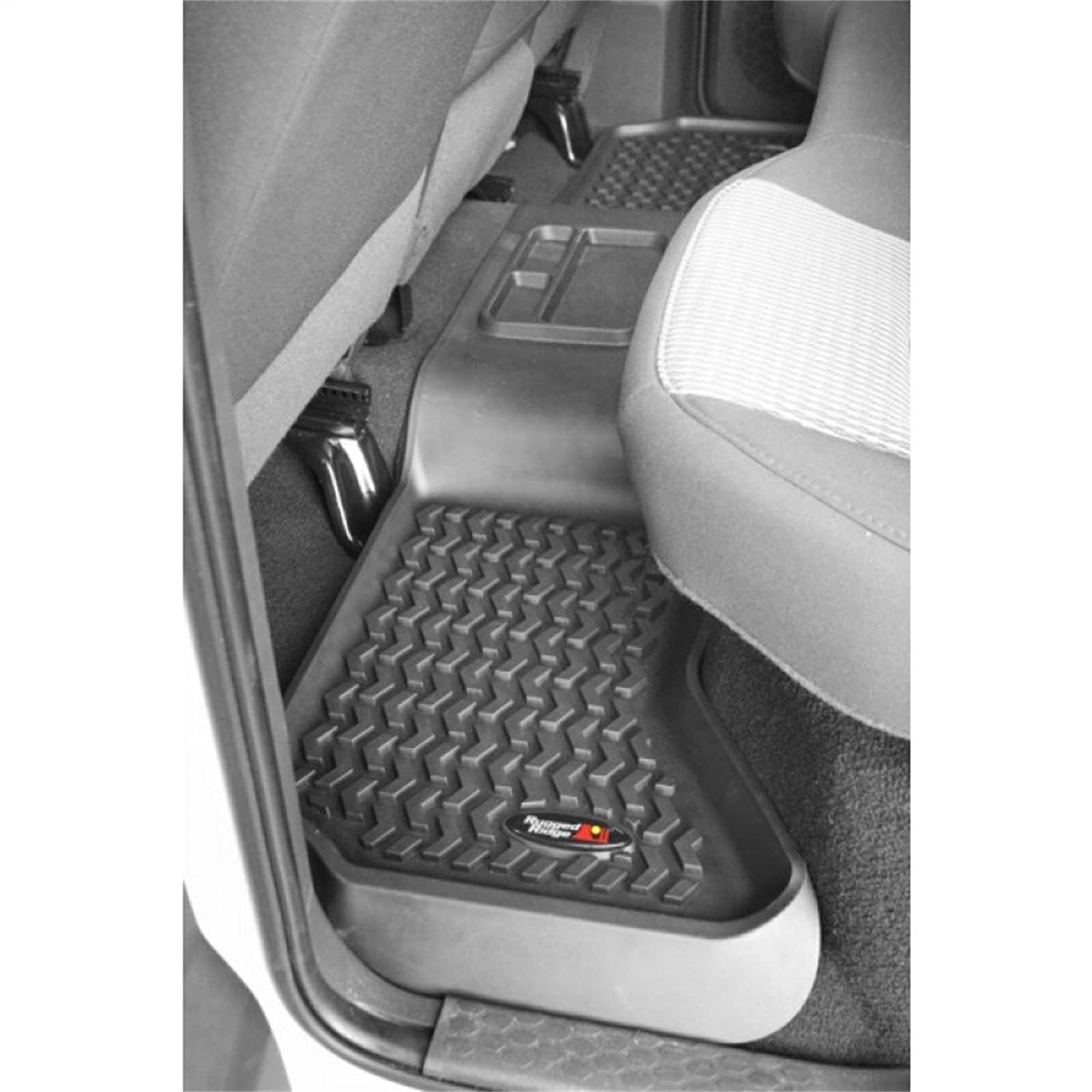 Rugged Ridge 82903.08 Floor Liner, Front; Black, 2009-2018 Dodge / Ram 1500 / 2500 / 3500 Crew, 2500 / 3500 Mega Cab