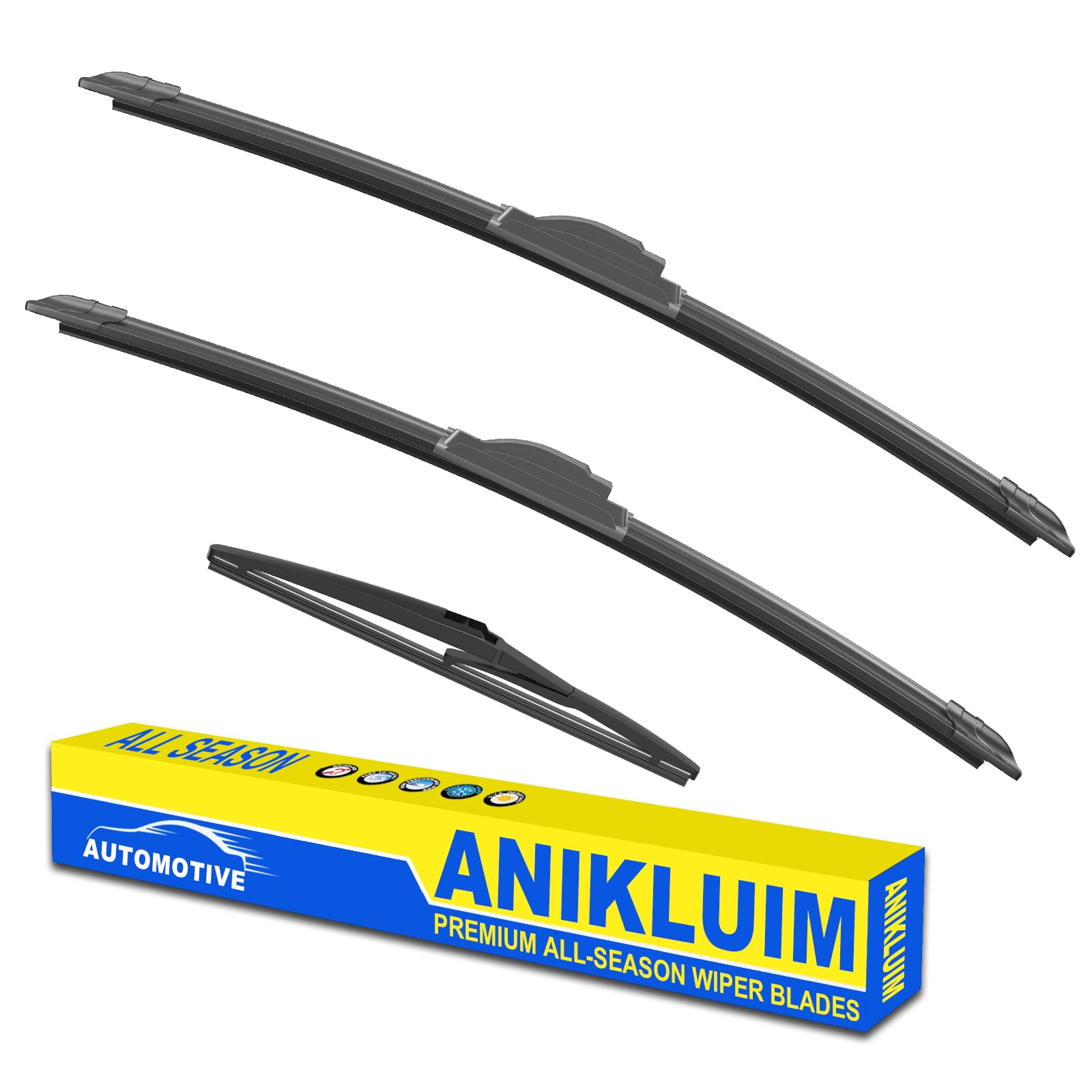 Anikluim 22''+21'' Wiper Blades With 12'' Rear Wiper Blade Set Replacement For 2011-2023 Dodge Durango Windshield Wipers Origina